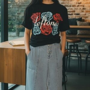 Hot Topic Deftones Graphic Tee - Black, Pink, Blue